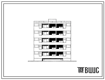 Типовой проект 126-05 Пятиэтажная блок-секция на 10 квартир торцевая правая 3А-4А со стенами из мелких блоков ячеистого бетона. Для строительства во 2 и 3 строительно-климатических зонах.