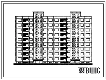 Типовой проект 111-120-32/1.2 Дом девятиэтажный двухсекционный 54-квартирный. Для строительства в г.Каунасе Литовской ССР.