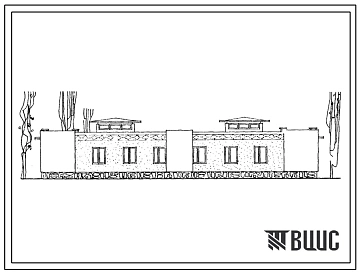 Типовой проект 184-40-63 Одноэтажный дом на 2 шестикомнатные квартиры. Для строительства в 4А и 4Г климатических подрайонах ККАССР