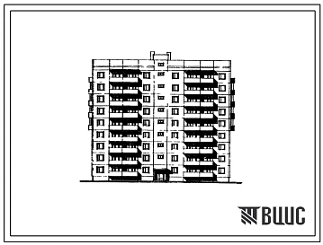 Типовой проект 151-96-40/1.2 9-этажный  жилой дом для малосемейных и одиночек на 71 квартиру