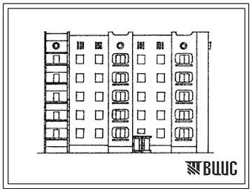 Типовой проект 153-021с.13.87 5-этажная 20 квартирная блок-секция 3.1-2.3 торцевая правая со стенами из монолитного железобетона (для Грузинской ССР)