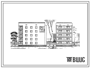 Типовой проект 87-028в Блок-секция 5-этажного дома торцевая правая на 15 квартир для строительства над горными выработками.