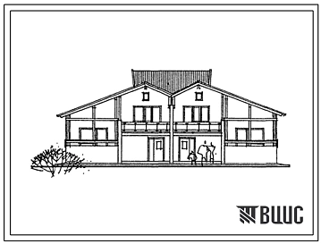 Типовой проект 144-42-170с.13.87 2 этажный 2 квартирный блокированный жилой дом с 4 комнатными квартирами (для Грузинской ССР)