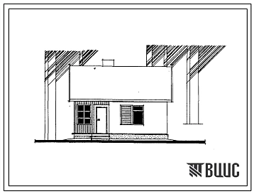 Типовой проект 184-000-376.86 Летний двухкомнатный садовый домик (со стенами из кирпича)
