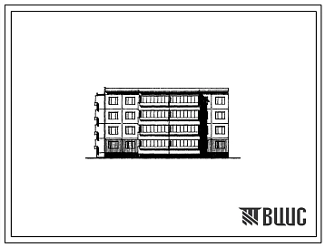 Типовой проект 76-015сп/1 Четырехэтажная блок-секция торцевая левая на 20 квартир (однокомнатных 1Б-8, двухкомнатных 2Б-8, трехкомнатных 3Б-4). Для строительства в 4А и 4Г климатических подрайонах сейсмичностью 7 баллов, на грунтах 2 типа просадочности