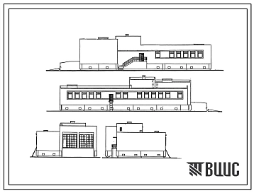 Типовой проект 224-9-174м Блок учебного гаража (стены кирпичные) на 2 автомашины.