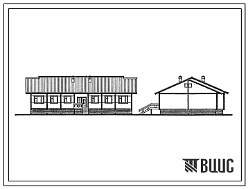 Типовой проект 181-000-736м.88 Одноэтажный 4-квартирный жилой дом из конструкций на основе древесины