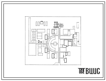 Типовой проект 244-05-21с Пионерский лагерь-база отдыха на 320/280 мест, со стенами из местных материалов, для строительства в 4А и 4Г климатических подрайонах сейсмичностью 7 и 8 баллов. Схема генплана