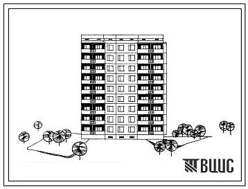 Типовой проект 96-034 Девятиэтажная блок-секция угловая на 36 квартир (однокомнатных 1Б-9, двухкомнатных 2Б-18, трехкомнатных 3А-9) для строительства во 2В, 3Б и 3В климатических подрайонах Украинской ССР, на грунтах неравномерно сжимаемых, просадочных и
