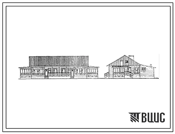 Типовой проект 186-000-346.13.85 Дом на две трехкомнатные квартиры типа 3Б, блокированные с хозпостройками