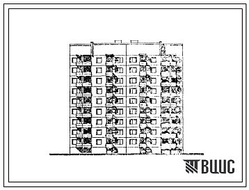 Типовой проект 120-023.2 Девятиэтажная блок-секция рядовая торцевая на 36 квартир. Для строительства во 2Б и 2В климатических подрайонах Литовской ССР