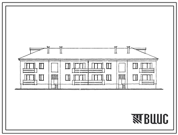 Типовой проект 113-17-95с.13.87 2 этажный 8 квартирный секционный жилой дом с 2 и 3 комнатными квартирами (стены из крупных легкобетонных блоков) (для Грузинской ССР)