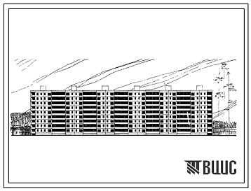 Типовой проект 111-99-4 9-этажный 6-секционный крупнопанельный жилой дом на 197 квартир  для строительства в 1В подрайоне и во 2 и 3 климатических районах. Для сельского строительства.