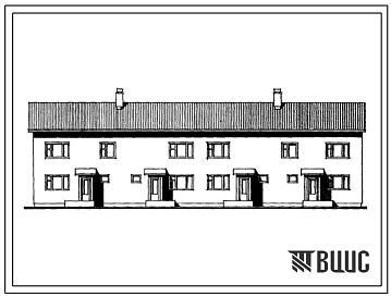 Типовой проект 144-12-172.2 Двухэтажный дом на 4 трехкомнатные квартиры в двух уровнях с упрощенным инженерным оборудованием. Для строительства в 1В климатическом подрайоне, 2 климатическом районе (с возможностью применения в 3 климатическом районе)