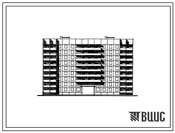Типовой проект 121-064/1.2 Девятиэтажная 68-квартирная блок-секция 1Б.2Б.3Б.3Б.-1Б.2Б.3Б.3Б. рядовая с проездом.