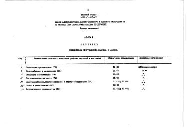 Альбом 3 Спецификации оборудования