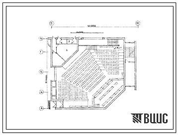 Типовой проект Б-3-500(264-20-79) Двойное использование помещений 1го этажа здания городского района кпсс/стены кирпичные/ тип 2, (убежище на 500 человек, размеры убежища 25м на 21м, режимы вентиляции 1,2).