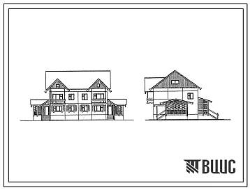 Типовой проект 141-135-264с.13.86 Дом на 2 четырехкомнатные квартиры типа 4Б в двух уровнях. Общая площадь 191 м2 (СТЕНЫ ИЗ ОДНОСЛОЙНЫХ ПЕРЛИТОБЕТОННЫХ ПАНЕЛЕЙ, Для Республики Бурятия Сейсмичность 7, 8 и 9 баллов Ориентация свободная Одноэтажные,  Двухэта