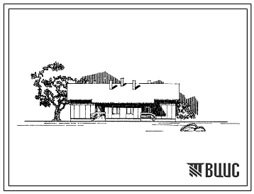 Типовой проект 183-17-33/1 Одноэтажный двухквартирный дом с трехкомнатными квартирами (перекрытия железобетонные). Для индивидуальных застройщиков.