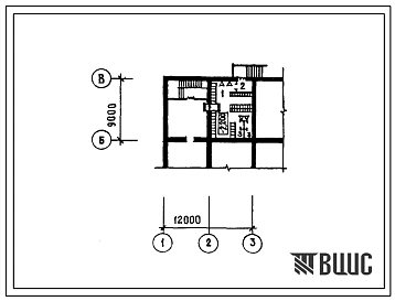 Типовой проект П-4-50(254-4-52с.86) Хозяйственно-бытовые помещениями подполья амбулатории на 100 посетителей в смену, (убежище на 50 человек, размеры убежища 12м на 9м, режимы вентиляции 1,2).