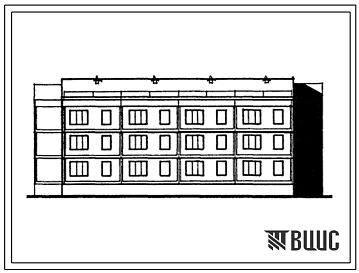 Типовой проект 151-104-75.13.87 3-этажный 24-квартирный жилой дом для малосемейных. Для строительства в Латвийской ССР.