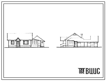 Типовой проект 181-25-68.86 Дом с трехкомнатной квартирой типа 3Б, сблокированный с хозяйственными постройками со средним набором помещений (тип II). Общая площадь 64 м2(СТЕНЫ ИЗ ОДНОСЛОЙНЫХ ЛЕГКОБЕТОННЫХ ПАНЕЛЕЙ, Перекрытия железобетонные. Полное инженер
