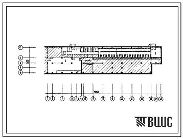 Типовой проект П-4-440(232-01-170.88) Хозяйственно-бытовые помещения подвала ПТУ на 360 мест для учащихся сельскохозяйственного профиля, (убежище на 440 человек, размеры убежища 70,16м на 15м, режимы вентиляции 1,2).