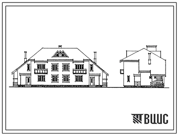 Типовой проект 114-89-116.86 Жилой дом 2-этажный 4-квартирный с раздельными входами в 3-комнатные квартиры