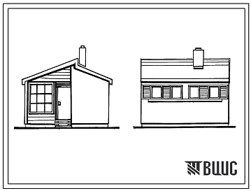 Типовой проект 184-000-65 Двухкомнатный садовый летний домик. Для строительства во 2 климатическом районе