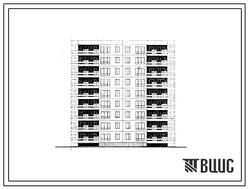 Типовой проект 99-017 Блок-секция девятиэтажного дома рядовая на 36 квартир правая (двухкомнатных 2Б-18, трехкомнатных 3Б-18). Для строительства во 2 и 3 климатическом районах и 1В климатическом подрайоне.