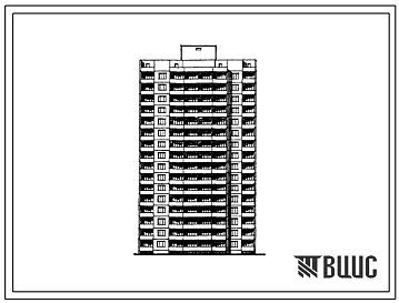 Типовой проект 111-162-2п/1 Шестнадцатиэтажный односекционный дом на 64 квартиры (однокомнатных 1Б-1, двухкомнатных 2Б-32, трехкомнатных 3Б-31). Для строительства во 2 климатическом районе г.Харькова на грунтах 1-го типа просадочности