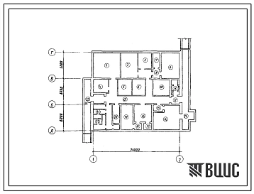 Типовой проект В-II,III,IV-40-45.87 Пункт управления железнодорожной станции с узлом связи. Стены монолитные железобетонные. Площадь основных помещений 118,0 м2 (убежище на 40 человек, размеры убежища 21м на 18м, режимы вентиляции 1,2,3).