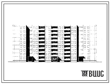 Типовой проект 111-82-2/1 Девятиэтажный трехсекционный крупнопанельный 126 квартирный жилой дом.