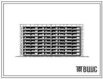 Типовой проект IТ-СП-7сп/I Дом девятиэтажный восьмисекционный 90-квартирный крупнопанельный (двухкомнатных 2Б — 54, трехкомнатных 3Б — 36).