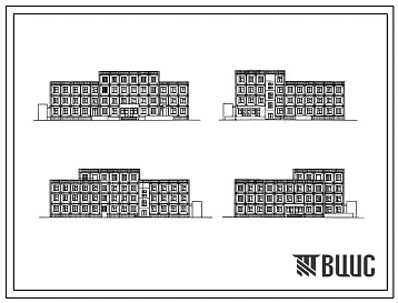 Типовой проект 251-4-54.86 Детская поликлиника на 200 посещений в смену. Здание одно -,   трехэтажное. Стены из легкобетонных  панелей по серии 1.090.1-1.