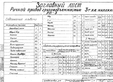Альбом 13 Ручной привод грузоподъемностью 3 тонны на колонке (РП-3)