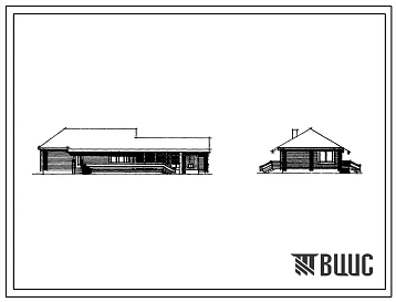 Типовой проект 186-214-3 Одноэтажный одноквартирный дом с трехкомнатной квартирой брусчатой конструкции для индивидуальных застройщиков