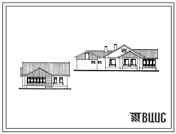 Типовой проект 188-235-17.86 Жилой дом 1-этажный 1-квартирный с 3-комнатной квартирой, сблокированный с хозпостройкой, для индивидуального строительства