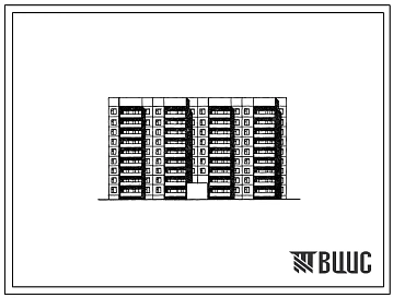 Типовой проект 75-027/1.2 Блок-секция 9-этажная 68 квартирная рядовая (с пожарным проездом) 2Б-2Б-3Б-3Б и 2Б-2Б-3Б-3Б
