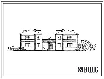 Типовой проект 144-42-105с 2 этажный 8 квартирный секционный жилой дом с 1-2 комнатными квартирами типа "Б"
