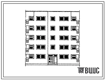 Типовой проект 156-012.13.86 Блок-секция рядовая 5-этажная 15-квартирная 1Б-2А-3А (для строительства в Эстонской ССР)