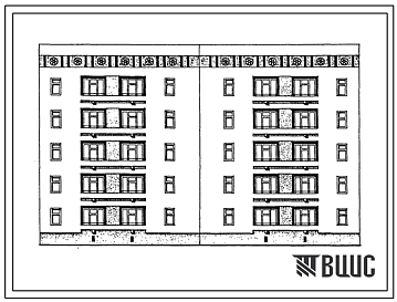 Типовой проект 63-052с.13.86 Блок-секция 5-этажная 20-квартирная поворотная 2Б.3Б-3Б.2Б (для Азербайджанской ССР)
