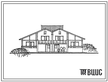 Типовой проект 144-42-169с.13.87 2 этажный 2 квартирный блокированный жилой дом с 3 комнатными квартирами (для Грузинской ССР)