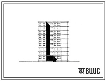 Типовой проект 82-05/1 Девятиэтажная блок-секция торцовая левая с торцовыми окончаниями на 36 квартир (двухкомнатных 2Б-18; трехкомнатных 3А-9; четырехкомнатных 4А-9) с шагом поперечных стен 6,0 м для строительства в IВ климатическом подрайоне