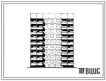 Типовой проект 121.1-043.83 Девятиэтажная блок-секция рядовая с торцевыми окончаниями на 36 квартир. Для строительства в городах Псков, Тольятти и Московской области