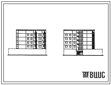 Типовой проект 93-057.13.87 Блок-секция 5-этажная 16-квартирная угловая левая со свободным первым этажом 2-3-3-4. Для строительства в г. Мурманске и Мурманской области.