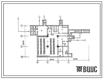 Типовой проект А-II,III,IV-300-304.86 Склад материалов в подвале сблокированного корпуса комбината хлебопродуктов, (убежище на 300 человек, размеры убежища 35,52м на 18м, режимы вентиляции 1,2,3).