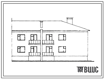 Типовой проект 42-0176с.13.87 2-этажная 6-квартирная торцевая блок-секция Т-3.2.1. Для строительства в Грузинской ССР.