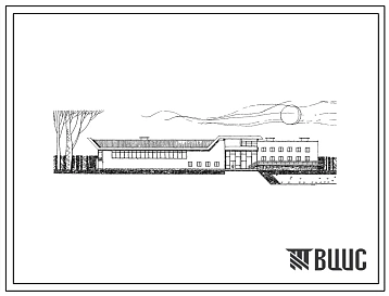 Типовой проект 294-2-40 Спортивный комплекс с залом 30х15 м и открытым бассейном 25х11 м, для строительства в райцентрах на 7-9 тысяч жителей. Для строительства в 1В климатическом подрайоне, 2 и 3 климатических районах