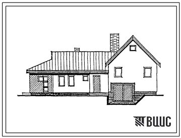 Типовой проект 184-000-407.13.86 Одноэтажный одноквартирный 5-комнатный жилой дом с гаражом для индивидуальных застройщиков в Латвийской ССР